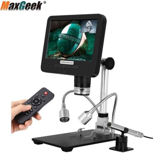 Maxgeek Andonstar AD206S 50X 2MP Industrial Digital Microscope USB Endoscope Dual-Lens Display 7" Screen