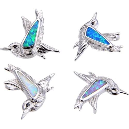 Fashion Opal Copper Inlaid Opal Cute Bird Pendant DIY Couple Necklace Bracelet Connector Accessories Wholesale