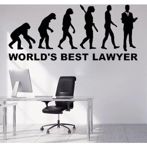 Law Office Decals Court Firm Stickers Evolution Lawyer Creative Murals Removable Decoration Poster O31