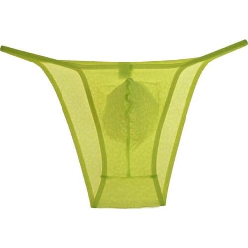 Men High-leg Opening Spandex Cheeky Brief Underwear Brazilian Cut Bikini Bottoms