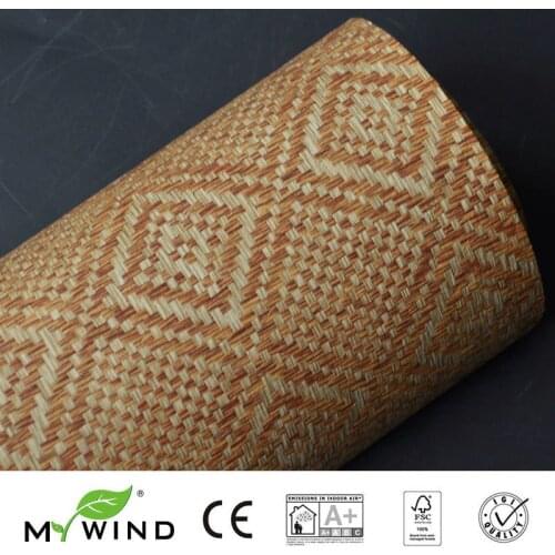 2019 MY WIND Grasscloth Wallpaper Paper weave 3D damask wallpapers designs furniture wallcovering natural living room hotel