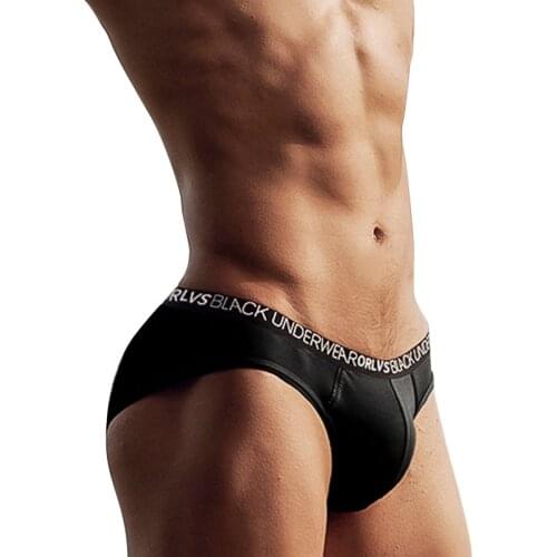 ORLVS High Fork Sexy Briefs Men Underware Modal U Convex Slip Homme Gay Mens Underpants Soft Intimate Underwear Sissy OR6103