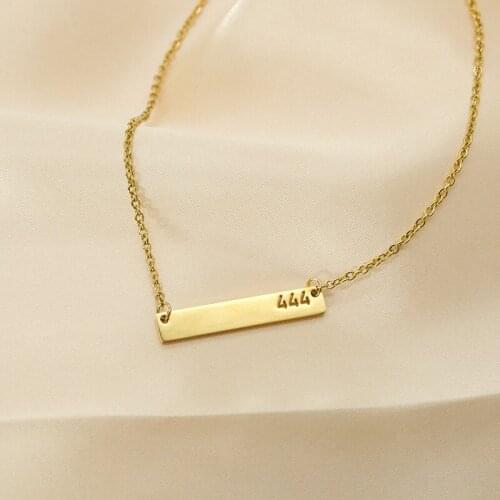 Personalized custom name necklace long bar custom stainless steel birthday name mom girl number name necklace jewelry gift