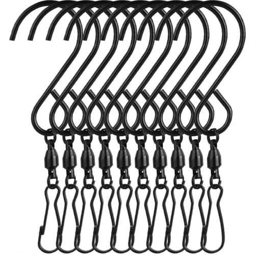 10Pcs Swivel Hooks Sturdy 360-degree Rotating Metal Easy Operation S-shaped Hanging Clips for Home Swivel Hooks Hanging Clips