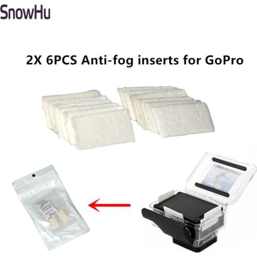 SnowHu 12pcs Anti Fog Inserts For Gopro Hero 9 8 7 6 for Yi 4K SJ4000 Camera Case Drying Inserts Mount Diving Accessory GP89