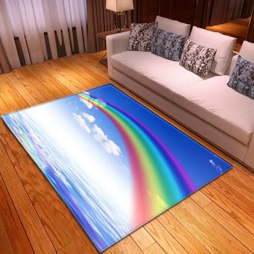Rainbow 3D Printed Carpets For Living Room Home Large Carpet Lovely Kids Room Play Area Rugs Child Bedroom Crawl Floor Door Mat