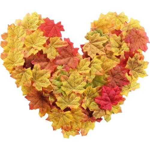 100Pcs/Pack Photo Scene Props Artificial Maple leaves Scrapbooking Craft Maple Leaves Thanksgiving Accessories 8*8CM