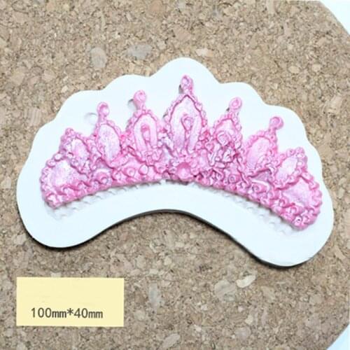Silicone Mold Fondant Mould Crown Sugar Cake 2D Princess Crown Candy Mold Silica Gel Food Grade Silicone Silicone Rubber PRZY