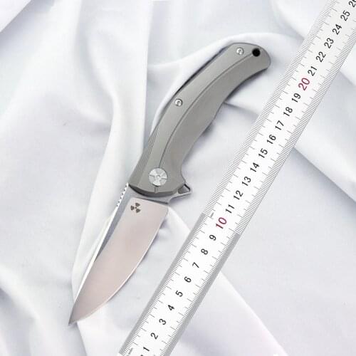 Pterodactyl JK3215 Folding Knife Ball Bearing D2 Blade TC4 Titanium Alloy Handle Camping Hunting Multifunctional EDC Tool