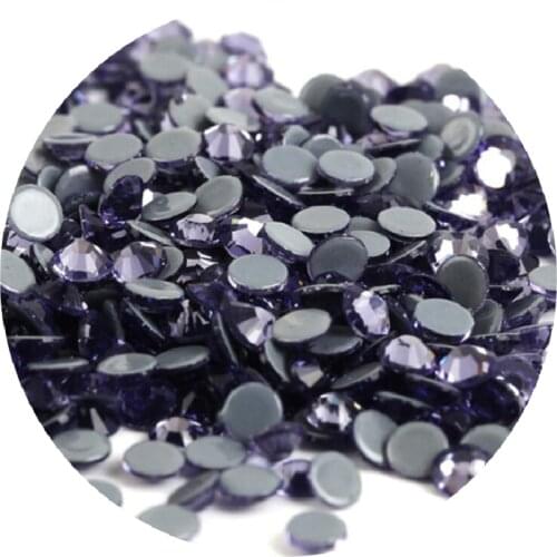 AAAAA Quality Flatback Violet Hot Fix Rhinestones Glass Strass Hotfix Iron On Rhinestones For for clothes wedding decoration