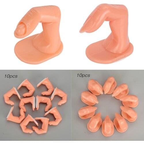 Training Practice Fingers Nail Polish Decoration Fingers for Acrylic, Gel and Nail Art, 20 Pack