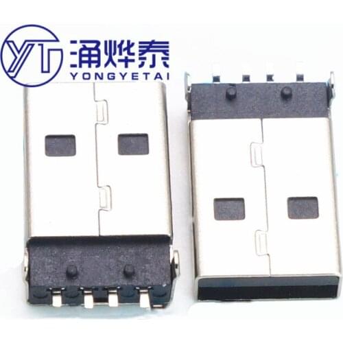 USB A male patch vinyl surface mount A male foot patch SMT chip USB 4P USB socket free shipping