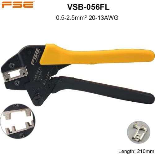 VSB-056FL Crimping Pliers 0.5-2.5mm2 20-13AWG 4.8 6.3 Flag Plug Terminals Ratchet Clamp Plier Electrican Crimping Hand Tools