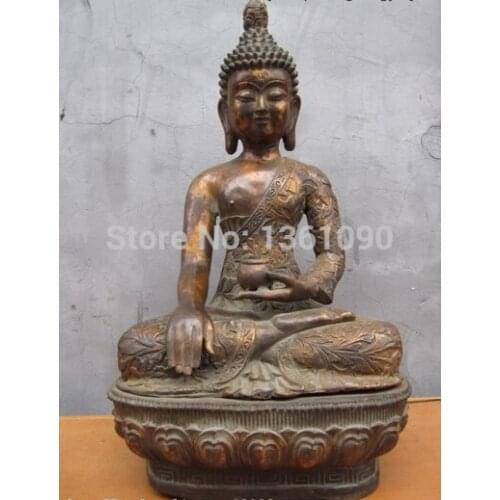 Xd 001027 23"Tibet Buddhism Bronze Sakyamuni Buddha Statue folk