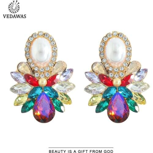 Vedawas Fashion Pearls Shiny Irregular Stud Earrings for Women Boho Acrylic Animal Statement Earrings Jewelry Party Wholesale