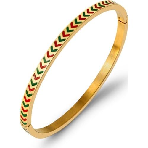 2021 New Popular Red Green Arrow Thin Bangles & Bracelets For Women Sliver Gold Color Bangle Charm Cuff Bracelet Fashion Bijoux