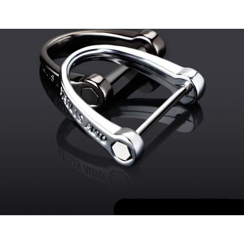 1pcs Car Keychain Thick Rod Classic D Shape Horseshoe Key Holder Car Interior Accessories Key Ring Car-styling Decoration