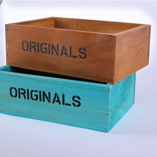1PC Wooden Box Potted Plant Container Desktop Organizer Household Tool Storage Basket Bonsai Pot Object Storage Box JL 0932