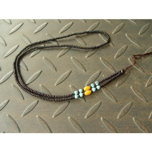 1PCS Natural Chinese Black JADE Circle Beads String Cord Rope For Pendant