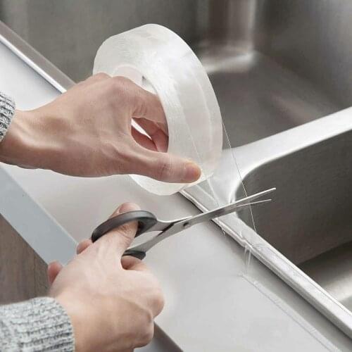 1pcs transparent acrylic kitchen sink waterproof and moisture-proof sticker 30mm * 3M