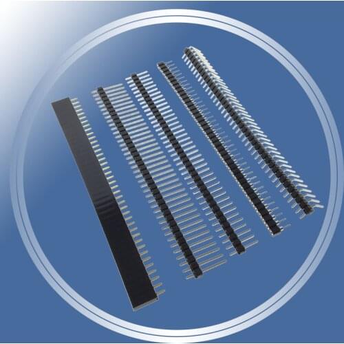 10pcs DIY 40P female header 15mm length 40pin Single Row Male Right Angle 1x40 Pin 2.54mm Round Female Pin Header connector