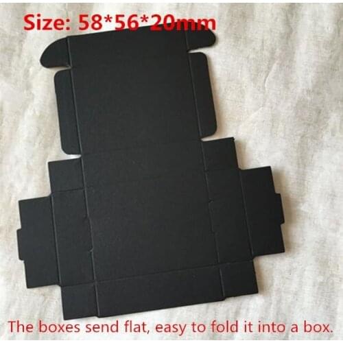 100pcs/lot-5.8*5.6*2cm Black Paper Box Wedding Event Party Food Chocolate Craft Case Vintage Small Gift Aircraft Cardboard Box