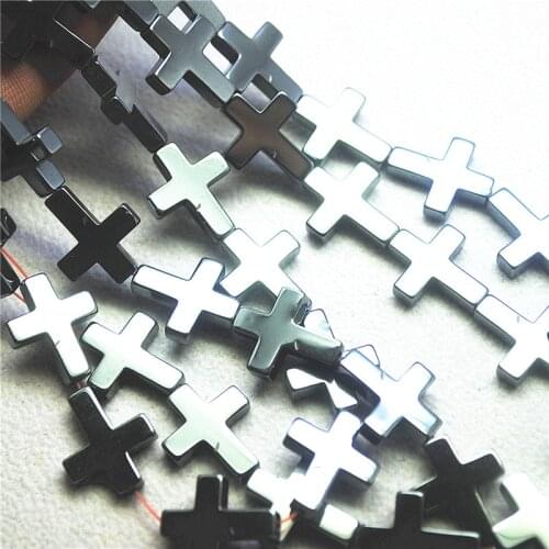 22PCS Nature Hematite Beads Cross Shape 18x14MM For Charms DIY Jewelry Findings Accessories Wholesale Free Shippings