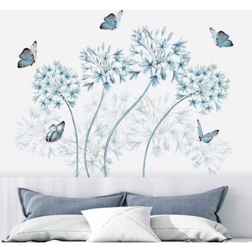 60*90cm 3D Dandelion PVC Wall Sticker Flower for Living Room Bedroom Bathroom Home Decor Poster Wallpaper Removable