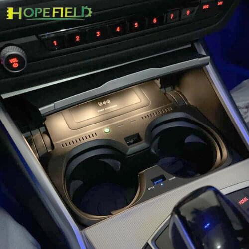 Car charging adapter for bmw 3 Series G20 G28 2019 2020 wireless charger lighter socket insert for sumsung s20 fast charge panel