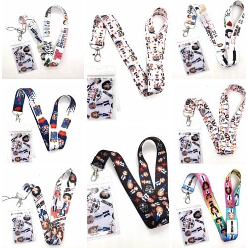 10 sets Doctor nurse Named Card Holder Identity Badge with Lanyard Neck Strap Card Bus ID Holders With Key Chain L22