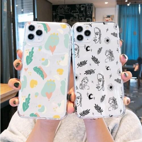 Colorful Floral Cases for Iphone 11Pro Max X XR XS Max 6 6s 7 8 Plus SE 2020 Plants Leaves Art Phone Case for Iphone X Fundas