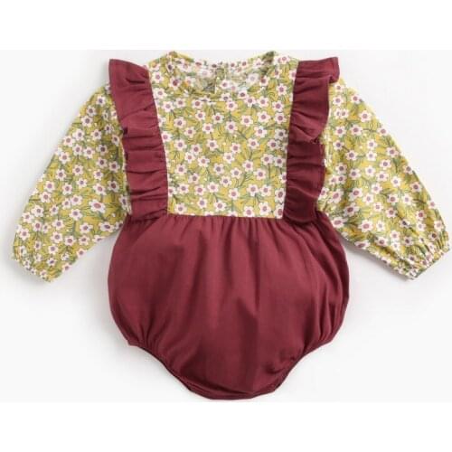 Baby Girl Clothes Newborn long sleeve Jumpsuit Infant Baby Girl Ruffle Bodysuits robe Autumn Cotton Toddler Kids Outfit 0-3Y