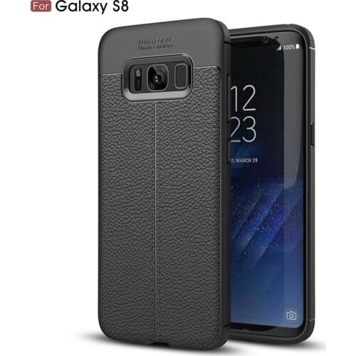 For Samsung Galaxy S8 G9500 5.8" Phone Back Protective Smartphone Soft Litchi striae Shockproof Case For Galaxy S8 Case Cover
