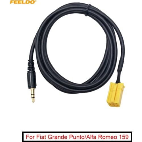 FEELDO 10Pcs Car Stereo Aux input Cable Adaptor 3.5MM Audio Player Radio Removal Tool For Fiat Grande Punto Alfa 159 #AM4070