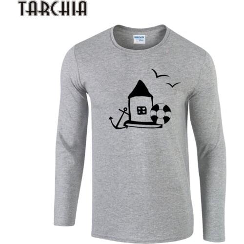 TARCHIA O-Neck T-Shirt Men Slim Fit Male T Shirt Men Long Sleeve Mens T Shirts Fashion 2021 Tee Shirt Homme Camisetas Hombre