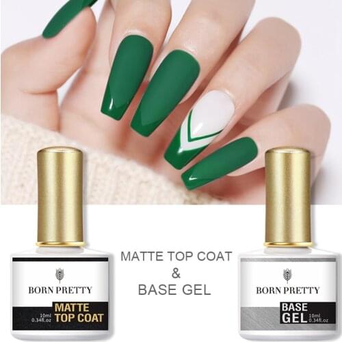 BORN PRETTY Base Top Coat Gel Nail Polish 6ml/10ml Soak Off UV Reinforce Gel Matte Top Coat Long Lasting Gel Nail Art Varnish