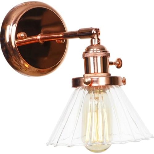 IWHD Iron Metal Glass Retro Wall Lights For Home Lighting Bathroom Mirror Light Rose Gold Vintage Wall Lamps Sconce Edison Style
