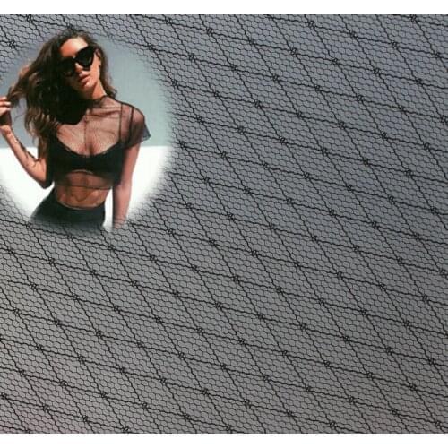 Exquisite White Black Elastic Mesh Fabric, Spot Net Fabric, Dress, Wedding backdrop, Garment bottoming shirt fabric textiles