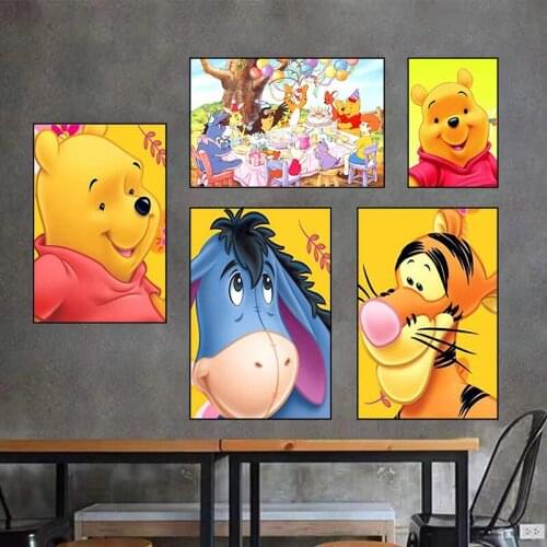 Disney Watercolor Cartoon Canvas Paintings Winnie The Pooh Posters and Prints Wall Art Pictures for Living Room Home Decoration