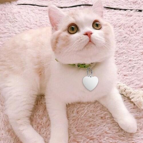 Round/Square Shield/Heart/Bone Cat Dog ID Tag Engraving Personalized Collar Pet Name Pendant Necklace Collar Puppy Accessory