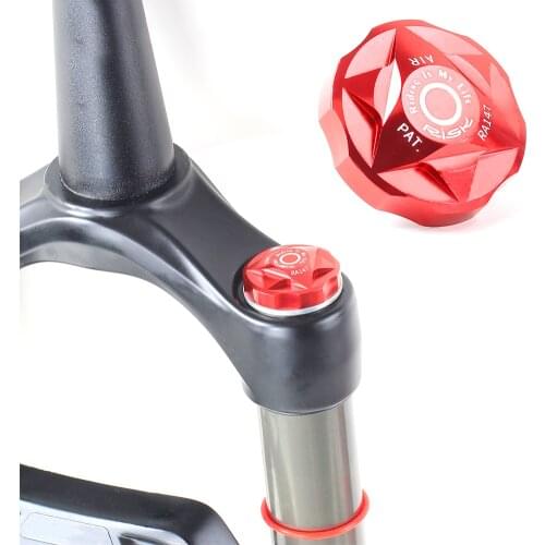 Risk MTB Bicycle Air Gas Valve Cover Bike Front Fork Cap Aluminum Alloy Protective Shoulder Cover Dust Cap Bicycle Accessory