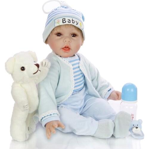 Bebe Doll reborn for girls 55cm silicone reborn baby doll l.o.l lifelike toddler baby boy boneca reborn surprise gifts NPKDOLL