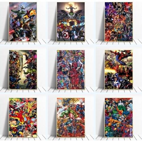 Marvel Avengers Captain America Iron Man Comics Canvas Painting Poster Prints Wall Art Pictures for Living Room Home Decor