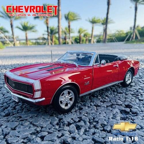 Maisto 1:18 1967 Chevrolet Camaro SS 396 Convertible Alloy Retro Car Model Classic Car Model Car Decoration Collection gift