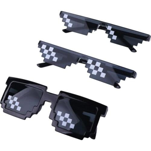 Mosaic Sunglasses Trick Toy Glasses Deal with It Glasses Pixel Women Men Black Mosaic Sunglasses Stage Performance Funny Toy