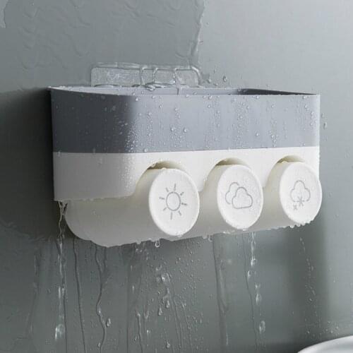 Wall Mounted Toothbrush Holder Toothbrush Cup Set Non Perforated Toilet Mouthwash Cup Tooth Cylinder Storage Rack