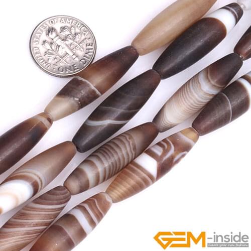 Natural Botswana Agates Frosted Rice Beads For Jewelry Making Strand 15 inch DIY Accessorries Bead For Bracelet Necklace Gifts