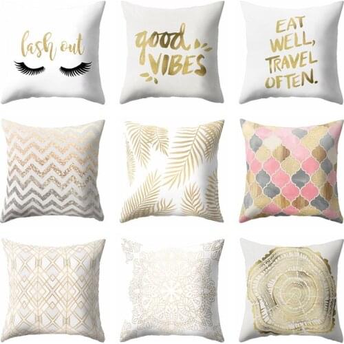 Polyester Cotton Letter Geometry Plant Cushion Cover Pillow Cover Nordic Style Sofa Cushion Cover Home Decorative Pillow Cover
