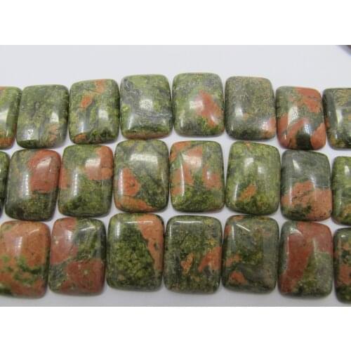 Wholesale 10pcs/lot Natural Unakite 15x20mm Rectangle Cabochon, Gem stone Pendant Cabochon Ring Face,fit jewelry diy