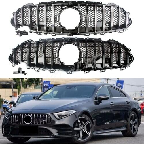 Front Racing Billet Bumper Grille Upper Facelift Gril Fit l For Mercedes Benz W257 C257 CLS Class 2019 Black Silver